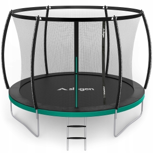TRAMPOLINA OGRODOWA DLA DZIECI 150kg SIATKA WEWNĘTRZNA DRABINKA 312cm 10FT